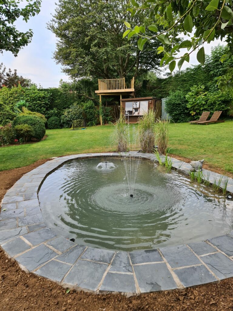 Crazy Paving Pond fountain completed