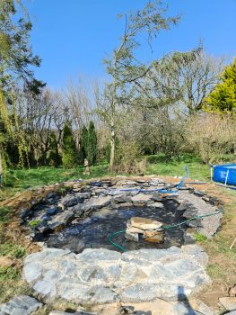 new pond liner install